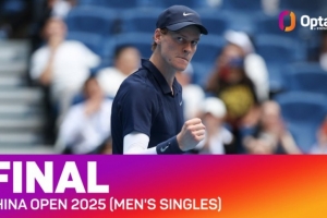 辛纳在25岁前取ATP级别赛事半决赛13连胜，自2006年费德勒后首人